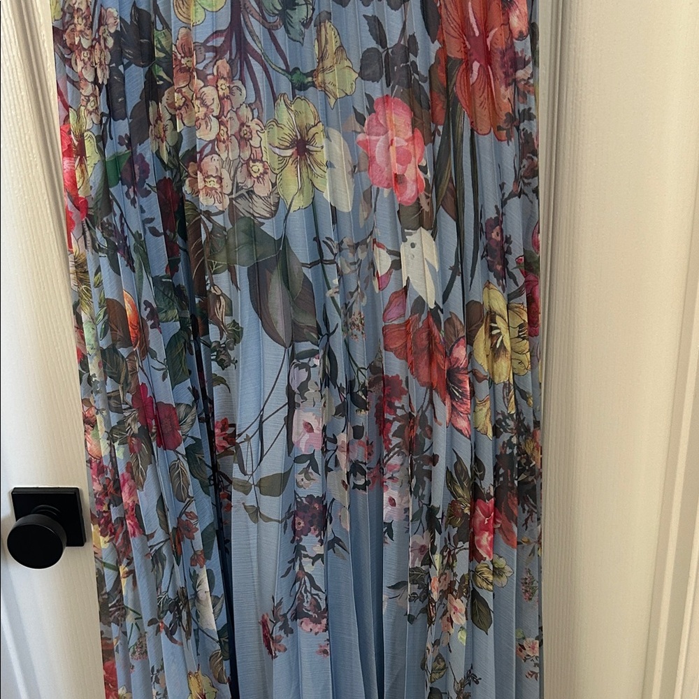 Aqua Multicolor Floral Maxi Dress - Picture 3 of 5
